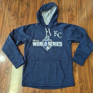 Men's Small Majestic Thermabase Kansas City Royals 2015 World Series Hoodie